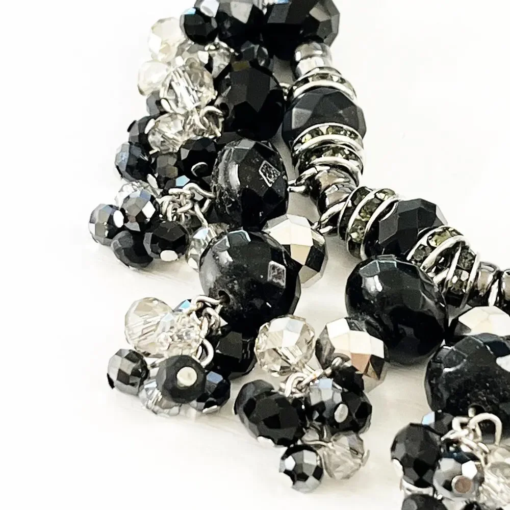 Talbots Black & Silver Faceted Bead Necklace
